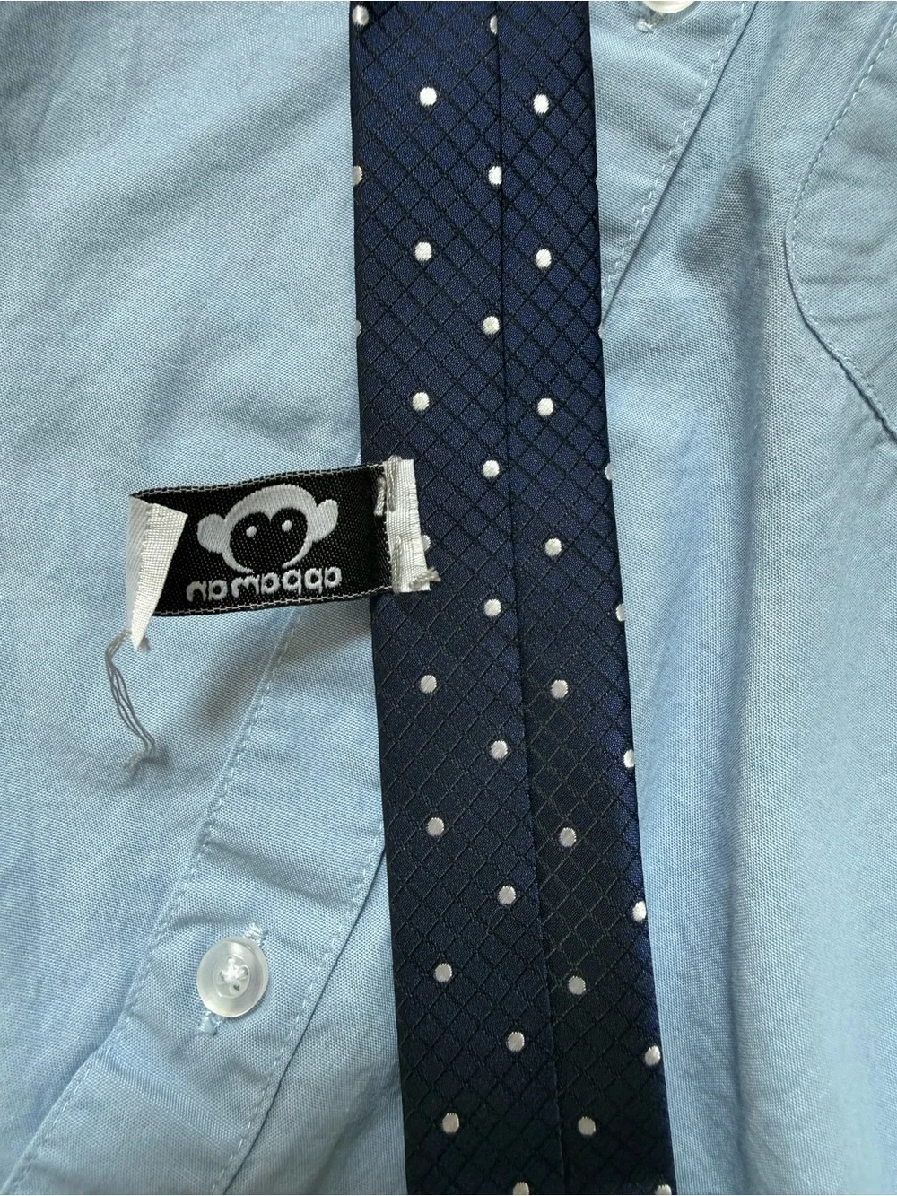 Appaman Boys Necktie Navy Blue w/ White Woven Dots Wedding Looks Formal